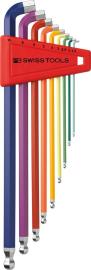 PB SWISS TOOLS Winkelschraubendrehersatz100° farbig 6-kant 1,5- 10mm 9-teilig im Halter Produktbild