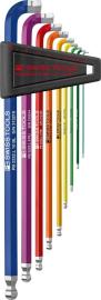 PB SWISS TOOLS Winkelsch-raubendrehersatz 90°/100°farbig 6-kant 1,5-10mm 9-teilig im Halter Produktbild