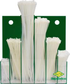 Kabelbinder-Sortiment 600-teilig im Wanddispay natur SapiSelco Produktbild