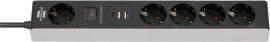 BRENNENSTUHL Steckdosenleiste USB C Power Delivery 5-fach grau/schwarz Produktbild