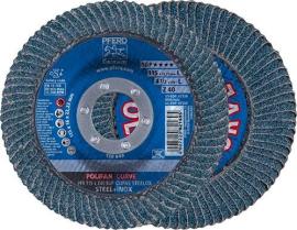 PFERD TOOLS POLIFAN CURVE Fächerscheibe PFR 115x22,23 mm Breite L Z40 SGP STEELOX für Stahl/Edelstahl Produktbild