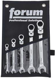 Gelenk-Ratschenschlüssel-Satz 8-19mm 5-teilig in Rolltasche FORUM Produktbild