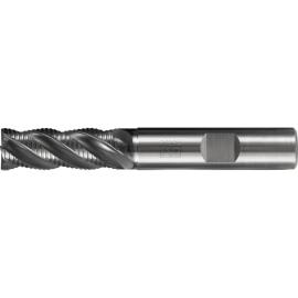 Vollhartmetallfräser Universal mit vier Schneiden UCR4, Eckenausführung Fase mit Schruppverzahnung Produktbild