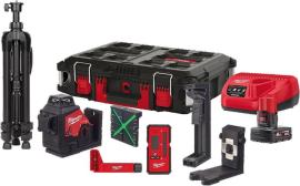 Milwaukee Kreuzlinienlaser Set M12 3PLKIT-401P 1x12,0 V 4,0 Ah Ladegerät PACKOUTBox Produktbild