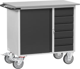 FETRA Werkstattwagen 2450 Tragkraft 400kg mit 6 Schubladen H985xø590mm RAL7035/7016 Produktbild