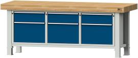 ANKE Kastenwerkbank 223 VS RAL7035/5010 50mm Platte B2250xT700xH850mm 6 Schubladen Produktbild