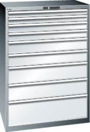 Schubladenschrank mit 9 Schubladen (2x75, 2x100, 2x150, 2x200, 1x300 mm) Produktbild