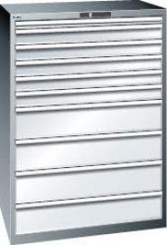 Schubladenschrank mit 10 Schubladen (1x50, 5x100,4x200 mm) Produktbild