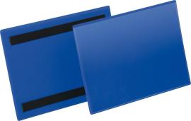 Etikettentasche B210xH148 mm A5 quer blau, magnetisch VE 50 Stück Produktbild