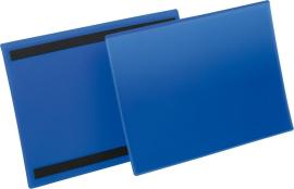 Etikettentasche B297xH210 mm A4 quer blau, magnetisch VE 50 Stück Produktbild