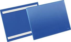 Etikettentasche B297xH210 mm A4 quer blau, selbstklebend VE 50 Stück Produktbild