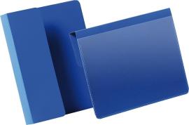 Kennzeichnungstasche B148xH105 mm A6 quer blau, mit Falz VE 50 Stück Produktbild