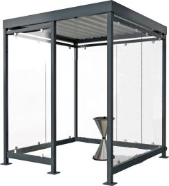 WSM Raucherunterstand Köln K 2 c/b RAL7016/9002 B2165xT2165xH2510mm Produktbild