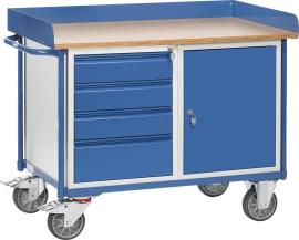FETRA Werkstattwagen 2438 Tragkraft 400kg mit 1 Schrank und 4 Schubladen H1120xø650mm Produktbild