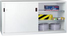 Schwerlastschiebetürenschrank mit Vollblechtüren und Mitteltrennwand, Böden verzinkt, Breite 2000 mm Produktbild