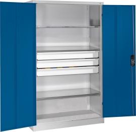 Großraum-Werkzeugschrank (RAL 7035/5010), 3 Schubladen mittig Produktbild