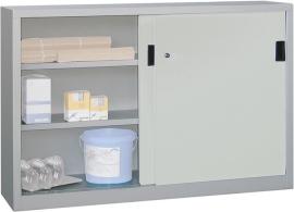 Schiebetürenschrank, B 1500 mm, Vollblechtüren/Mitteltrennwand, Böden verzinkt Produktbild