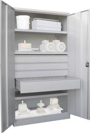 Schwerlastschrank m.TürenH1950xB1040xT630 mm 3 FB, SL 3xFH 125,1x175mmRAL 7035 Produktbild