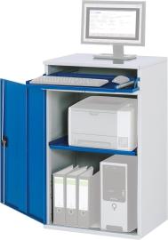 Computer-Schrank B650xT520xH1060 mm RAL 7035/5010 stationär ohne Monitorgehäuse Produktbild