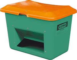 Streugutbehälter 550 l B1340xT990xH780 mm mit Entnahmeöffnung grün/orange Produktbild