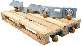 Europaletten-Roller-Set (2Stk.) je 2 Lenk rollen ø 100 mm Produktbild