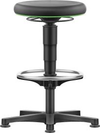 BIMOS Drehhocker mit Gleiter+Fußring Sitzhöhe 530-750mm Skintec-Polster schwarz Produktbild