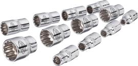 VIGOR Steckschlüsseleinsatz Satz ∙ V1897 ∙ 1/4 Zoll (6,3 mm) Vierkant hohl ∙ Multiprofil ∙ 12-teilig ∙ 4&nbsp;–&nbsp;14 ∙ Anzahl Werkzeuge: 12 Produktbild