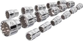 VIGOR Steckschlüsseleinsatz Satz ∙ V1898 ∙ 1/2 Zoll (12,5 mm) Vierkant hohl ∙ Multiprofil ∙ 17-teilig ∙ 10&nbsp;–&nbsp;32 ∙ Anzahl Werkzeuge: 17 Produktbild