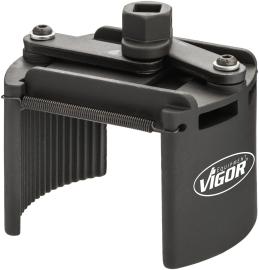 VIGOR Ölfilter-Spannschlüssel ∙ 115&nbsp;–&nbsp;140&nbsp;mm ∙ universal ∙ V4415 ∙ 24 mm Außen-Sechskant, 1/2 Zoll (12,5 mm) Vierkant hohl ∙ 115 - 140 mm Produktbild