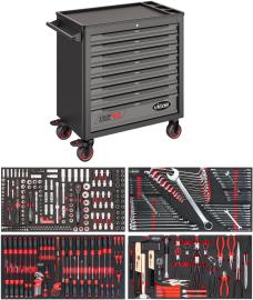 VIGOR Werkstattwagen Series&nbsp;XL ∙ Kunststoff-Arbeitsplatte ∙ mit Sortiment ∙ V4542 ∙ 375-teilig ∙ Anzahl Werkzeuge: 375 Produktbild