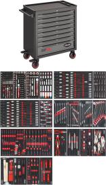 VIGOR Werkstattwagen Series&nbsp;XL ∙ Kunststoff-Arbeitsplatte ∙ mit Sortiment ∙ V5434 ∙ 499-teilig ∙ Anzahl Werkzeuge: 499 Produktbild