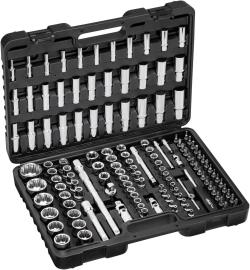 VIGOR Steckschlüssel Satz ∙ V5461 ∙ 1/4 Zoll (6,3 mm) Vierkant hohl, 3/8 Zoll (10 mm) Vierkant hohl, 1/2 Zoll (12,5 mm) Vierkant hohl ∙ Außen Doppelsechskant Profil, Außen TORX® Profil, Innen Sechskant Profil, Schlitz Profil, Kreuzschlitz Profil PH, Pozidriv Profil PZ, Innen TORX® Profil, Tamper Resistant TORX® Profil ∙ 133-teilig ∙ 0,8 x 4 – 1,2 x 7 mm ∙ 3 – 36 mm ∙ E5 – E24 ∙ PH0 – PH2 ∙ PZ0 – PZ2 ∙ T8 – T30 ∙ T8H – T27H ∙ Anzahl Werkzeuge: 133 Produktbild
