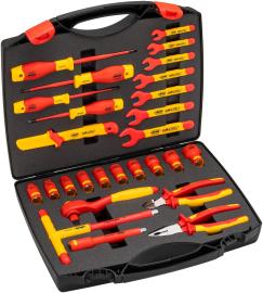 VIGOR Werkzeugkoffer ∙ EV ∙ V5632N ∙ 3/8 Zoll (10 mm) Vierkant hohl ∙ Außen Sechskant Profil, Innen Sechskant Profil, Kreuzschlitz Profil PH, Schlitz Profil ∙ 27-teilig ∙ 7 – 22 ∙ PH1 ∙ PH2 ∙ 0,8 x 4,0 ∙ 1,0 x 5,5 ∙ Anzahl Werkzeuge: 27 Produktbild