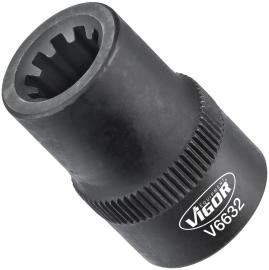 VIGOR Steckschlüsseleinsatz ∙ V6632 ∙ 3/8 Zoll (10 mm) Vierkant hohl ∙ Rillenprofil ∙ SW 9 mm Produktbild