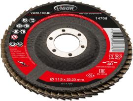 VIGOR Fächerscheiben Satz ∙ 115&nbsp;mm ∙ K-80 ∙ V6810-115K80 ∙ 10-teilig ∙ Anzahl Werkzeuge: 10 Produktbild