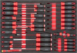 VIGOR Schraubendreher Satz ∙ V6813 ∙ 34-teilig ∙ 0,5&nbsp;x&nbsp;3&nbsp;–&nbsp;1,6&nbsp;x&nbsp;10 · PH0&nbsp;–&nbsp;PH3 · T6&nbsp;–&nbsp;T40 ∙ Anzahl Werkzeuge: 34 Produktbild