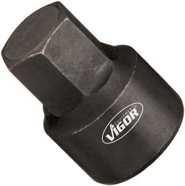 VIGOR Steckschlüsseleinsatz ∙ V7158-3 ∙ 1/4 Zoll (6,3 mm) Vierkant hohl ∙ Außen Sechskant Profil ∙ SW 9 mm Produktbild