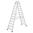 Stufen-Stehleiter beidseitig begehbar mit Rollen 2x12 Stufen Produktbild img1 S