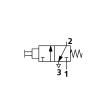RIEGLER 3/2-Miniventil, manuell, Druckknopf, NC, monostabil,4mm seitl.rot Produktbild img2 S