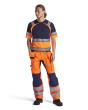 High Vis Arbeitshose mit Stretch High Vis Orange/Marineblau C58 Produktbild img3 S