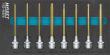 HAZET Schraubendreher-Steckschlüsseleinsatz Satz 163-468/8 ∙ 1/2 Zoll (12,5 mm) Vierkant hohl ∙ Innen Sechskant Profil, Innen TORX® Profil ∙ 8-teilig ∙ 5 ∙ 6 ∙ 8 ∙ 10 ∙ T30 ∙ T40 ∙ T45 ∙ T50 Produktbild img1 S