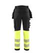 High Vis Arbeitshose Softshell Schwarz/Gelb D21 Produktbild img2 S