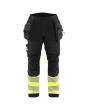 High Vis Arbeitshose Softshell Schwarz/Gelb D21 Produktbild img1 S