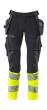 Hose mit Hängetaschen, ULTIMATE STRETCH Hose Größe 90C60, schwarzblau/hi-vis gelb Produktbild img1 S