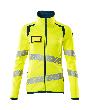 Fleecepullover mit Reißverschluss, Damen Microfleecejacke Multisafe Größe 3XL, hi-vis gelb/dunkelpetroleum Produktbild img1 S