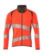 Sweatshirt mit Reißverschluss,modern Fit Sweatshirt mit Reißverschluss Größe 4XL, hi-vis rot/dunkelanthrazit Produktbild img1 S