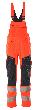 Latzhose, Knietaschen, Stretch-Einsätze Latzhose Größe 82C44, Hi-vis rot/schwarzblau Produktbild img1 S