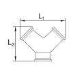 RIEGLER Verteiler, 2fach, R 3/8 AG, Abgänge 2 x G 3/8 IG, Messing vernickelt Produktbild img2 S
