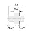 RIEGLER lös. Doppelgewindenippel, flachdicht., G 3/4, I/A, SW 46, ES 1.4408 Produktbild img2 S