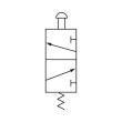 RIEGLER 3/2-Wegeventil, manuell »M3«, Pilztaster, NC, monost., G1/8, schw Produktbild img2 S